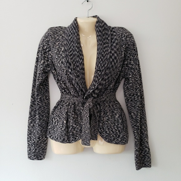 [BCBG MAXAZRIA] Black/Gray Wrap Sweater Medium - Picture 1 of 8